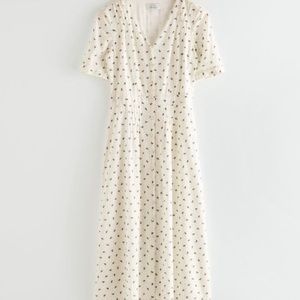 Other Stories Midi White Floral Dress